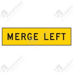 1200*300 Traff Corflute Ref CL1 Merge Left Black on Yellow (POA)