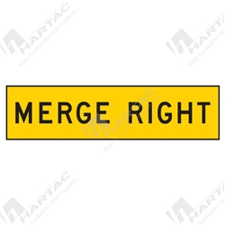 1200*300 Traff Corflute Ref CL1 Merge Right Black on Yellow (POA)