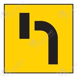 600*600 Traff Corflute Ref CL1 Black on Yellow Lane Status No Left Turn