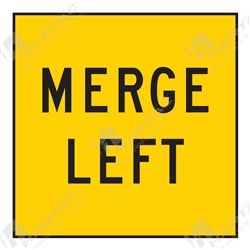 600*600 Traff Corflute Ref CL1 Black on Yellow Merge Left