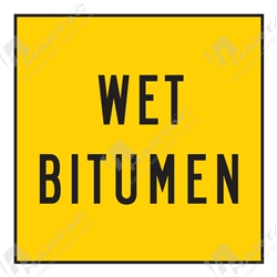 600*600 Traff Corflute Ref CL1 Wet Bitumen Black on Yellow