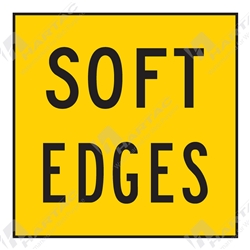 600*600 Traff Corflute Ref CL1 Black on Yellow Soft Edges