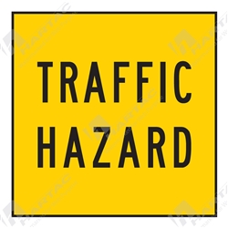600*600 Traff Corflute Ref CL1 Black on Yellow Traffic Hazard