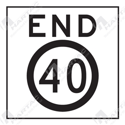 600*600 Traff Corflute Ref CL1 Black on White END 40km Symbolic