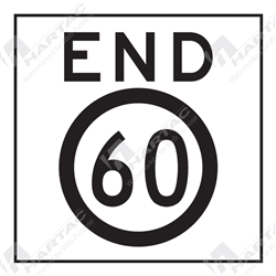 600*600 Traff Corflute Ref CL1 Black on White END 60km Symbolic