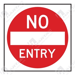 600*600 Traff Corflute Ref CL1 Red on White No Entry (Symbolic)