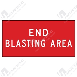 1200*600 Traff Corflute Ref CL1 End Blasting Area White on Red