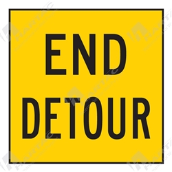 600*600 Traff Corflute Ref CL1 Black on Yellow End Detour