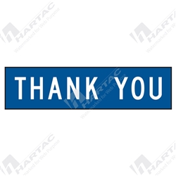 1200*300 Traff Corflute Ref CL1 White on Blue THANK YOU