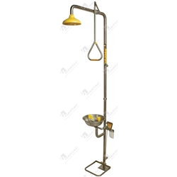 Combination Deluge Shower & Non-Aerated Eye/Face Wash S/Steel Bowl Hand & Foot Operated