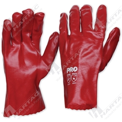 Red PVC Glove 27cm Long One Size Fits All (pack 12 pairs)