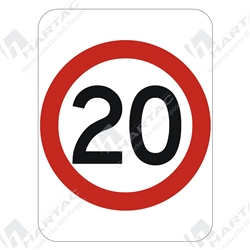 450*600 Alum Ref CL1 20km Speed Red & Black on White