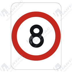 450*600 Alum Ref CL1 8km Speed Red & Black on White