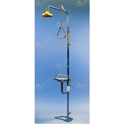 Combination Deluge Shower & Aerated Eye Wash, S/Steel Bowl Hand & Foot Operated