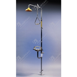 Combination Deluge Shower & Aerated Eye Wash, S/Steel Bowl Hand Operated