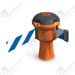 Orange Skipper Barrier Unit with 9m Blue & White Striped Retractable Tape