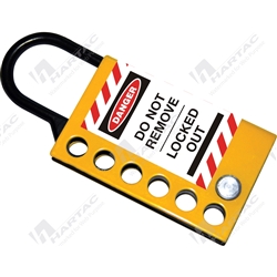 Slide Open Stainless Steel Hasp Black/Yellow