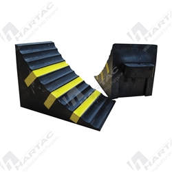 Extruded Rubber Wheel Chock 190H x 250L x 160W mm 2.95kg Can Attach Rope Set of 2