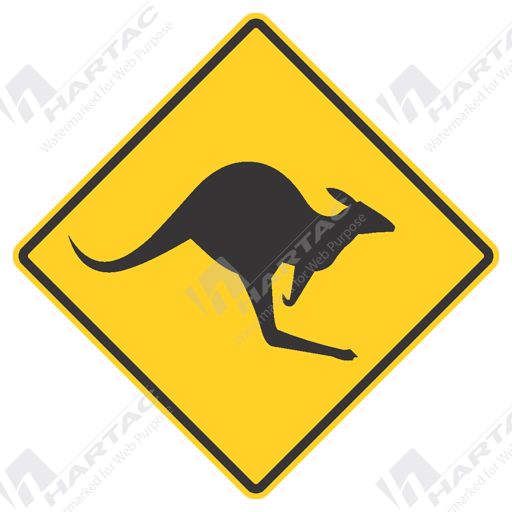 Warning Kangaroos Crossing Ahead Traffic Sign 600x600mm Aluminium Class 1 W5-29A 