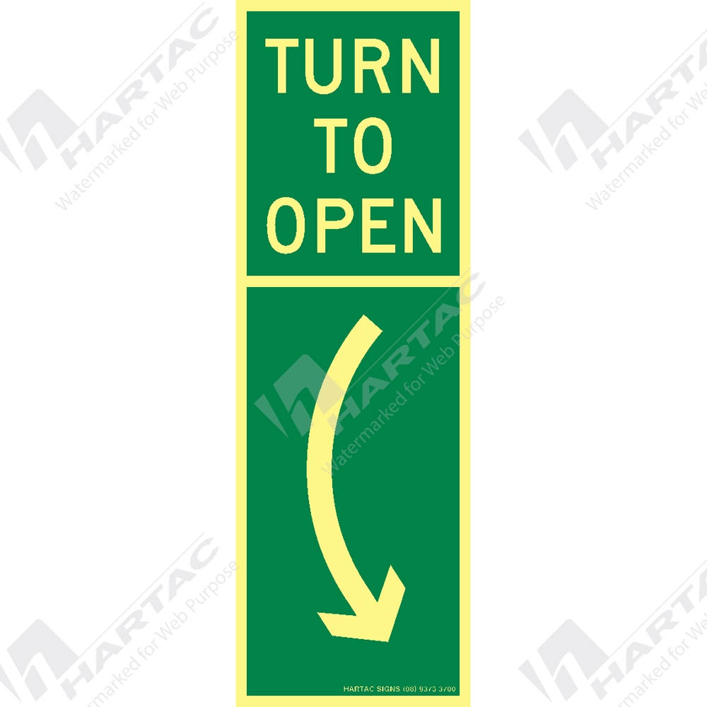 Self-adhesive Vinyl Sticker Safety Sign Turn to open Anti-Clockwise 