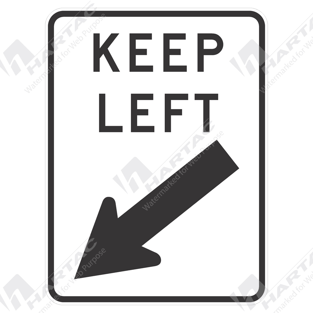 Regulatory Signs - Keep Left w/ Arrow Aluminium Reflective Class 1 ...