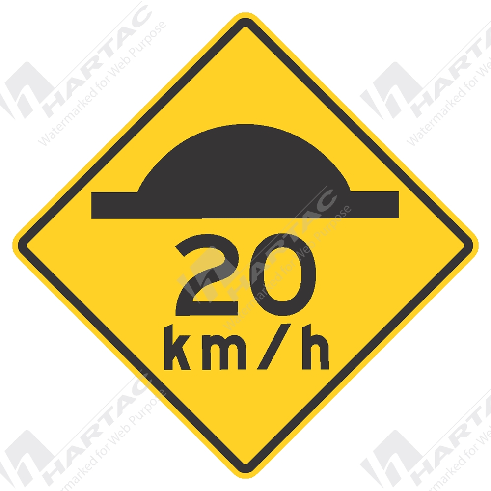 Warning Signs Speed Hump 20km H Aluminium Reflective Class 1 Company Name Hartac Australia