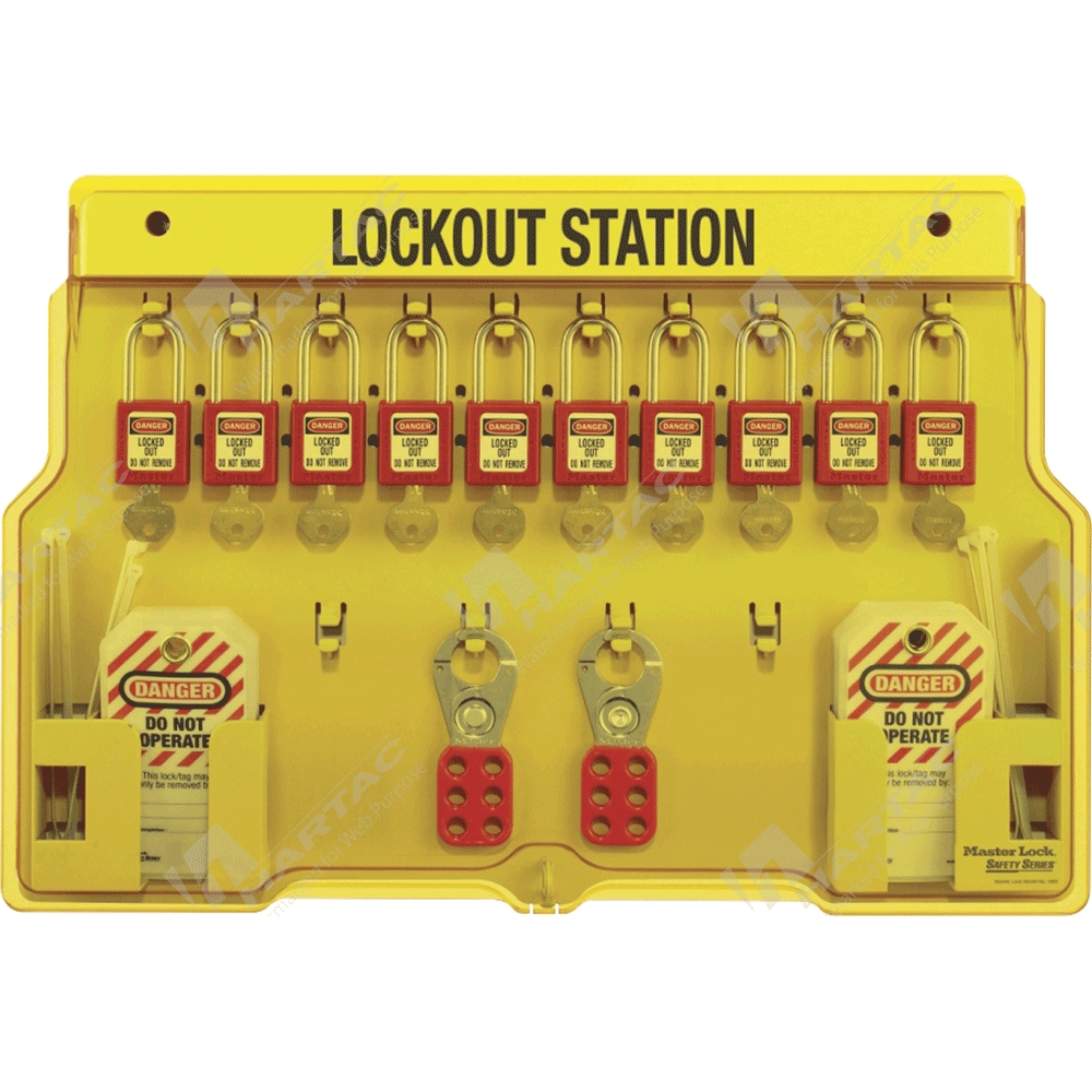 1483BP410 - 10 Padlock Station with Accessories - Hartac Australia