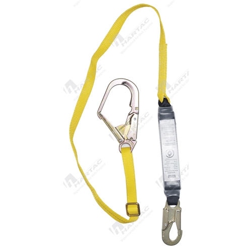 MSA Single Leg Webbing Lanyard 2m Adjustable Snaphook - Scaffold Hook