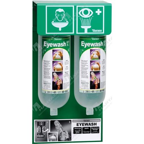 Tobin Wall Eyewash Stand incl 2 x 1L Bottles,wall screws etc Dim : 390*200*100mm