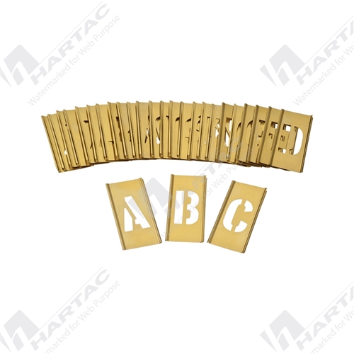 Brass Interlocking Stencil Set A-Z 25mm Text Height