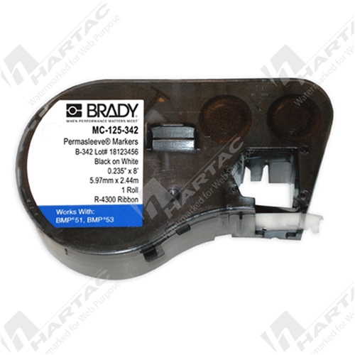 PermaSleeve Wire Marker Sleeve B-342 5.97mm*2.13m Continuous Black on White