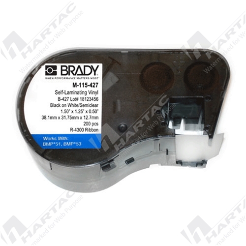 Self-Laminating Cable Marker Suit BMP51 & BMP53 Printer Blk on White 38.1*31.75 200/RL