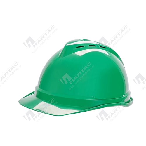 V-Gard Advance Safety Hard Hat Vented Green 6 Point Suspensions (pk5)