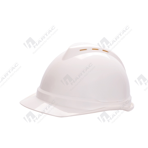 V-Gard Advance Safety Hard Hat Vented White 6 Point Suspensions (pk5)