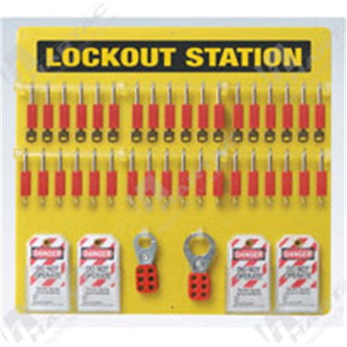 36-Lock Board w/ Safety Padlocks Steel Yellow