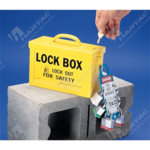 Lockboxes 250*100*150 Yellow Lock Box Company Name Hartac Australia