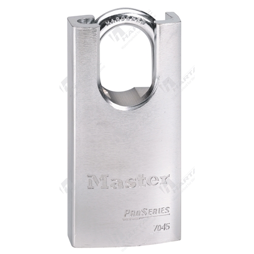 7000 Solid steel Padlock 44mm Wide Shrouded Body 30mm Boron Shackle Dia 8mm Key Different