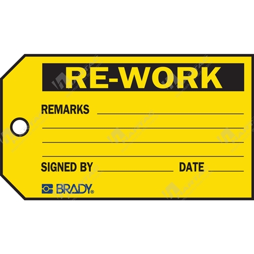 Material Control Tag "Re-Work" (Pack of 25) - 146mm x 76mm
