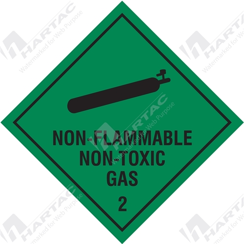 25*25 Haz S/A Paper Non-Ref Non Flammable Non Toxic Gas 2 Diam w/ Picto Blk/Grn 1000/Roll