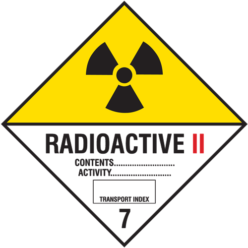 50*50 Haz S/A Non-Ref Radioactive 7 -II Diamnd w/Pic Black on White 1000/Roll