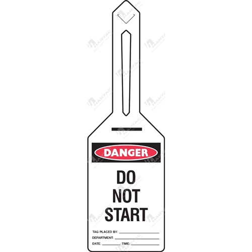 Tie Out Tag "Danger Do Not Start" (Pack of 25) - 85mm x 160mm