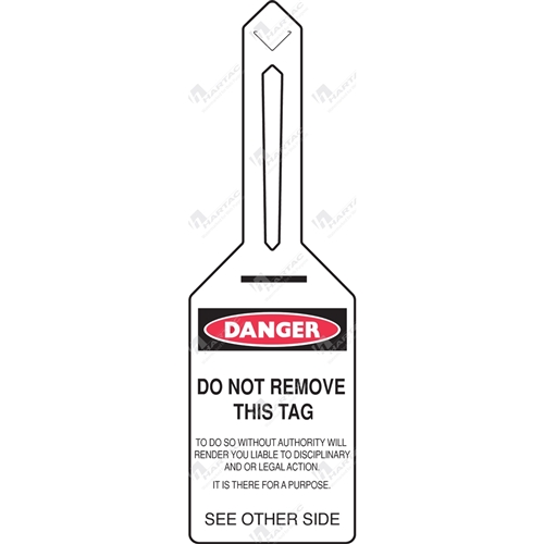 Tie Out Tag "Danger Header" (Pack of 25) - 85mm x 160mm