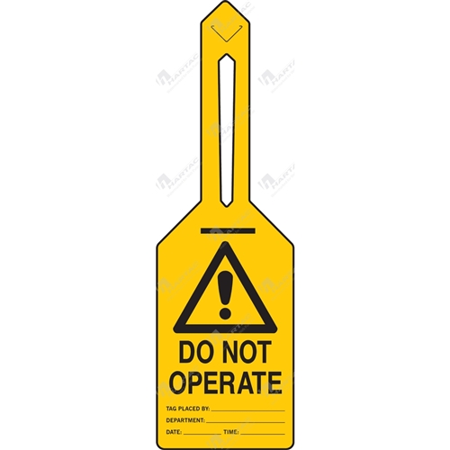 Tie Out Tag "Warning Do Not Operate" (Pack of 25) - 85mm x 160mm