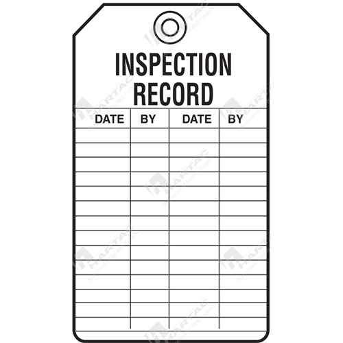 Inspection Record Tags Equipment Servicing Tags