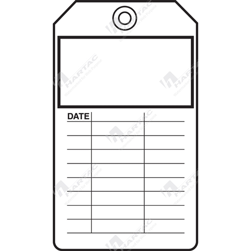 Equipment Servicing Tag "Blank With Date" (Pack of 5) - 85mm x 145mm