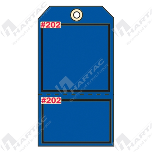 2-Part Production Tag "Blue (Blank)" (Pack of 100) - 75mm x 100mm
