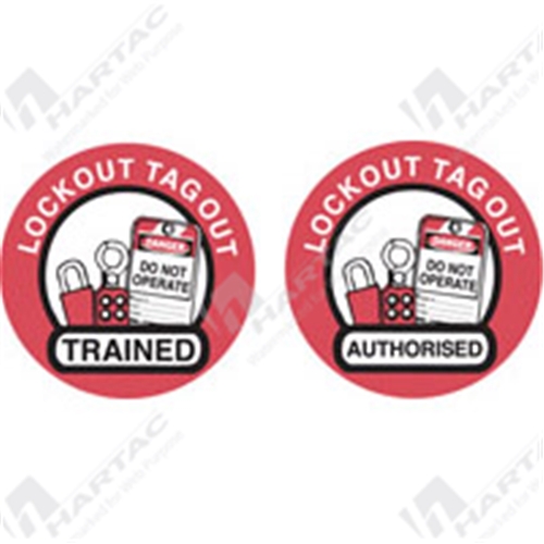 Hard Hat Label Lockout Tagout Trained