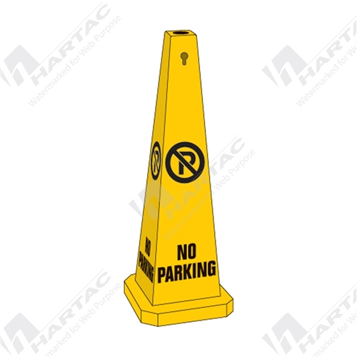 890mm Yellow Plastic Cone - No Parking