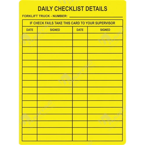 Forklift Tags (pk10)