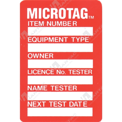 Microtag Red Electrical Inspection Inserts- Next Test Date pk100